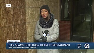 car slams into restaurant