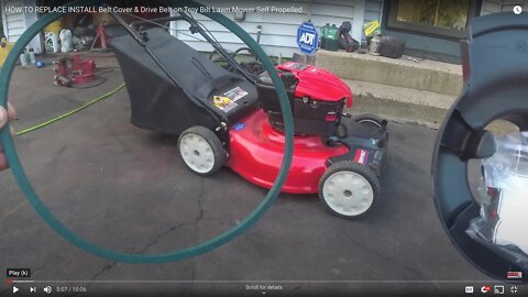 HOW TO REPLACE INSTALL Belt Cover & Drive Belt on Troy Bilt Lawn Mower Self Propelled