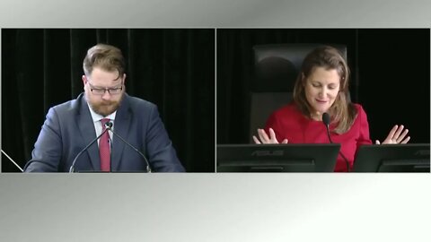 Brendan Miller, Freedom Corp Lawyer Questions Chrystia Freeland at EMA (POEC) hearing 2022-11-24