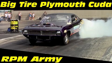 Big Tire Plymouth Cuda Hard Launch Drag Racing