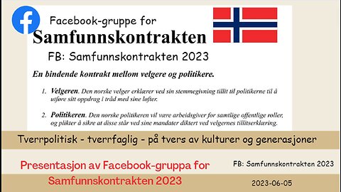 040623 #SAMFUNNSKONTRAKTEN presentasjon om facebooksiden