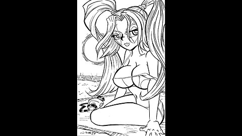 Friday Live Drawing Stream! Inking NYOBI in a Bikini