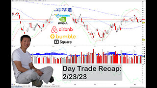 Day Trade Recap - 2.23.23 $ABNB $NVDA $BMBL $SQ $SQQQ (swing) $UAL $RUN