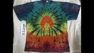 Discharged a Spider design with OWB then Tie Dyed Rainbow tee