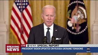 President Biden update on Ukraine as tensions with Russia escalate