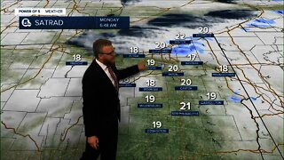 Accumulating snow this afternoon into Tuesday morning