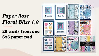 Paper Rose Studio | Floral Bliss 1.0 | 26 cards from one 6x6 paper pad
