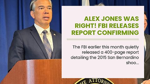 Alex Jones Was Right! FBI Releases Report Confirming THREE San Bernardino Shooters