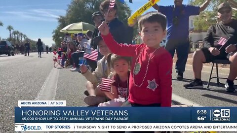 Veterans celebrate the holiday at parades across the Valley