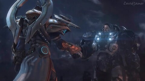 Starcraft 2 Legacy of the void Escena Artanis estrecha la mano a Raynor Español