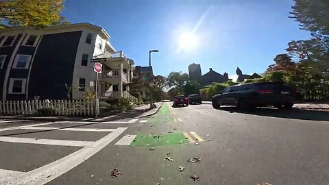New Bike Lanes In JP - Boston 4K 🚶🏽‍♀️⚡Jamaica Plain - Eliot St path POND to Centre/South St 🚴🏽‍♂️😮