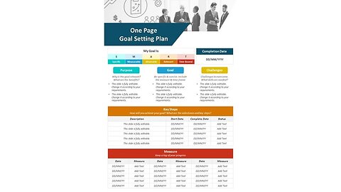 One Page Goal Setting Plan PowerPoint Template