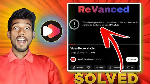 *ReVanced Extended* Youtube Vanced Not Working | How To Fix Youtube Vanced not Working Problem
