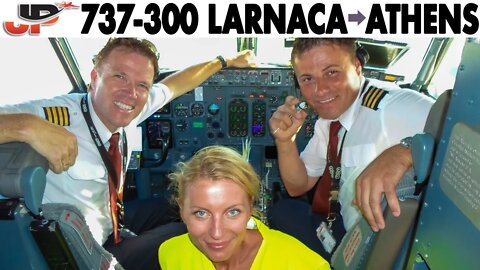 Piloting BOEING 737-300 Larnaca to Athens | Cockpit Views