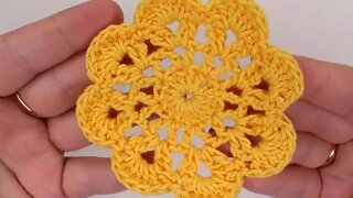 How to crochet flower motif simple tutorial by marifu6a