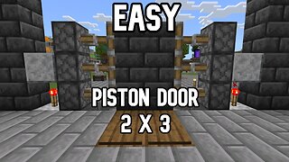 How to Make a Simple 2 x 3 Piston Door Minecraft Bedrock 1.19 MCPE - Babushka Land