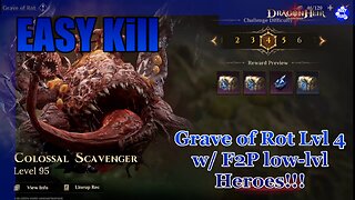 ☠️☠️Easy KILL F2P Grave of Rot Lvl 4! F2P LOW-Level Heroes!☠️☠️
