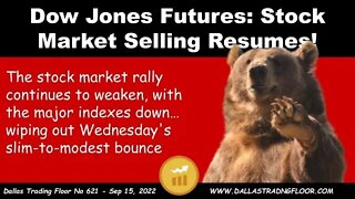 Dow Jones Futures: Stock Market Selling Resumes!