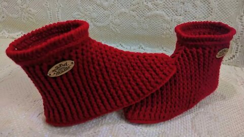 How to make a crochet women shoes ( left handed ).