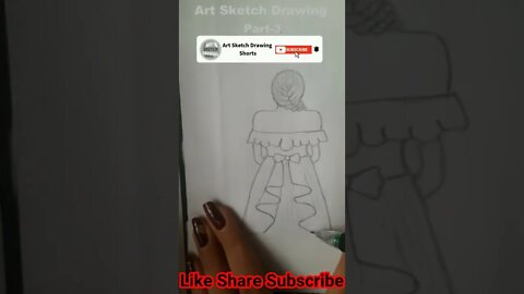 Easy Girl with Beautiful Dress Pencil Drawing Step by Step Shorts 3 #shortvideos #girldrawing