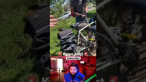 Entitled male Karen steals bike rack spot