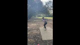 HUGE THROW WITH DISC GOLF DISC