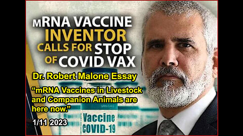 mRNA Vaccines in Livestock and Companion Animals are here now. (Dr. Robert Malone)