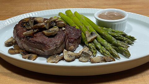 Dairy Free Sous Vide Butter Steak with Asparagus & Mushrooms