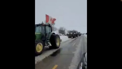 Canadian Farmer Convoy Joining Truckers In The Northern Border