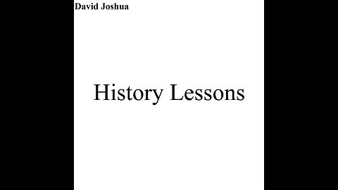 David Joshua | History Lessons [Music Video]