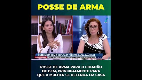 CARLA ZAMBELLI silencia jornalista esquerdista com resposta fulminante sobre posse de armas. CONFIRA