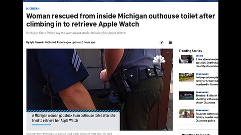 Woman rescued from inside Michigan outhouse toilet after climbing in to retrieve Apple Watch