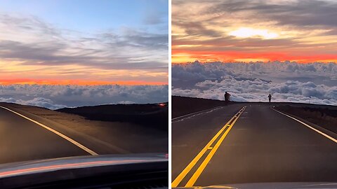 Highway To Heaven Over The Clouds At Sunset In Hawaii