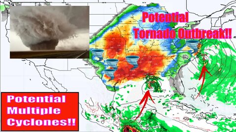Multiple Tropical Cyclones & Potential Tornado Outbreak Today - The WeatherMan Plus Weather Channel
