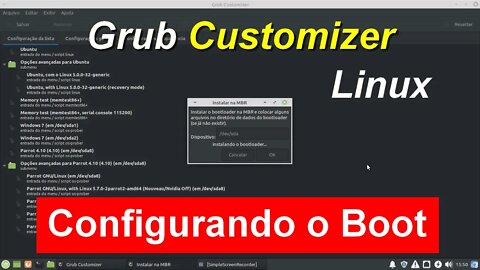 Como instalar e usar o Grub Customizer no Linux Mint. Alterar a ordem de boot.