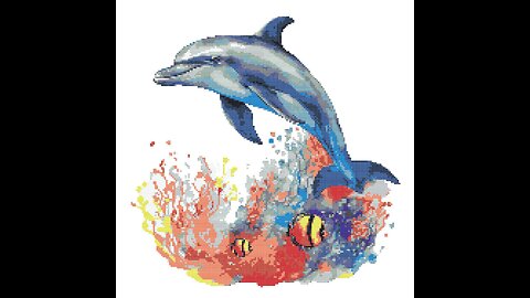 DOLPHIN OASIS Cross Stitch Pattern by Welovit | welovit.net | #welovit