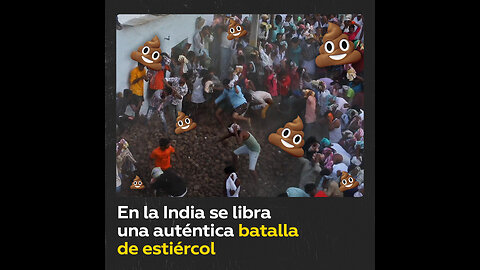 Se tiran estiércol unos a otros en una fiesta tradicional en la India