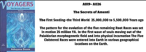 The First Seeding-the Third World 25,000,000 to 5,500,000 Years ago