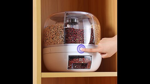 🍚🔄 360° Rotating Rice Dispenser 🌾🔒 Sealed Cereal Bucket 🥣💧 Moisture-proof Kitchen Storage Box 🏠📦