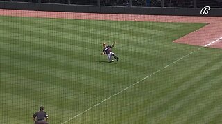 Max Kepler makes a sliding catch