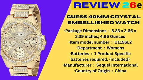 GUESS 40MM Crystal Embellished Watch Review 2022