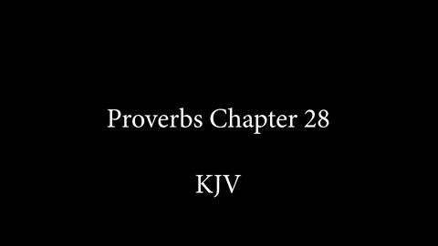 Proverbs Chapter 28 KJB