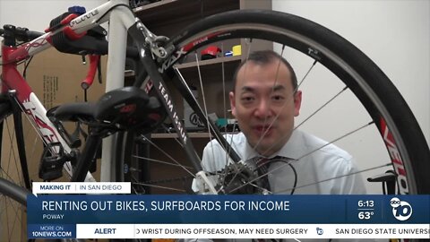 Renting out bikes, surfboards for income