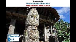 Who made monoliths and stone tables in Nias Island of Indonesia?