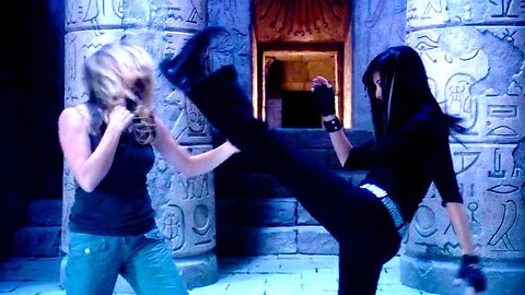 Cross kick Studio Films Kelly HU Moore fight scene from librarian