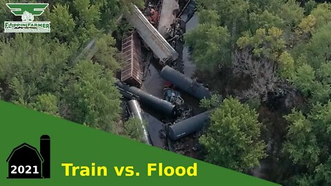 Flood Derails Train - August 2021 Flood in Northeast Iowa