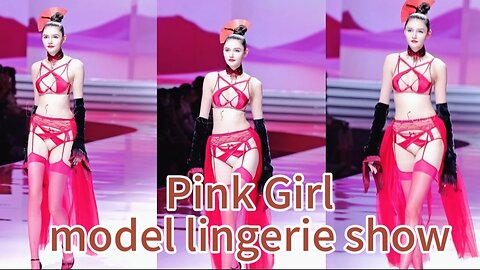 Pink Girl, model lingerie show