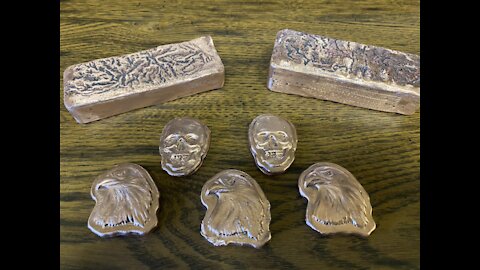 Hand Pouring Copper Skulls, Eagles, and Ingots