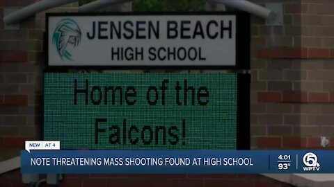 'Graphic' note threatening mass shooting found at Jensen Beach High School, sheriff says