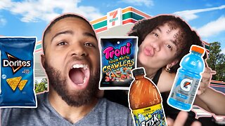 EATING AT GAS STATION FOR 24 HOURS | NOT FUN!
